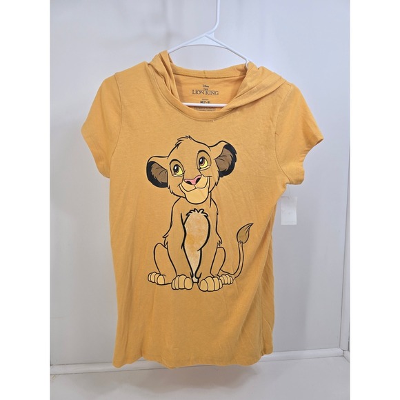 Disney Other - Disney Lion King Kids Hooded T-Shirt Simba Graphic Tee M 7-9 NWT Yellow